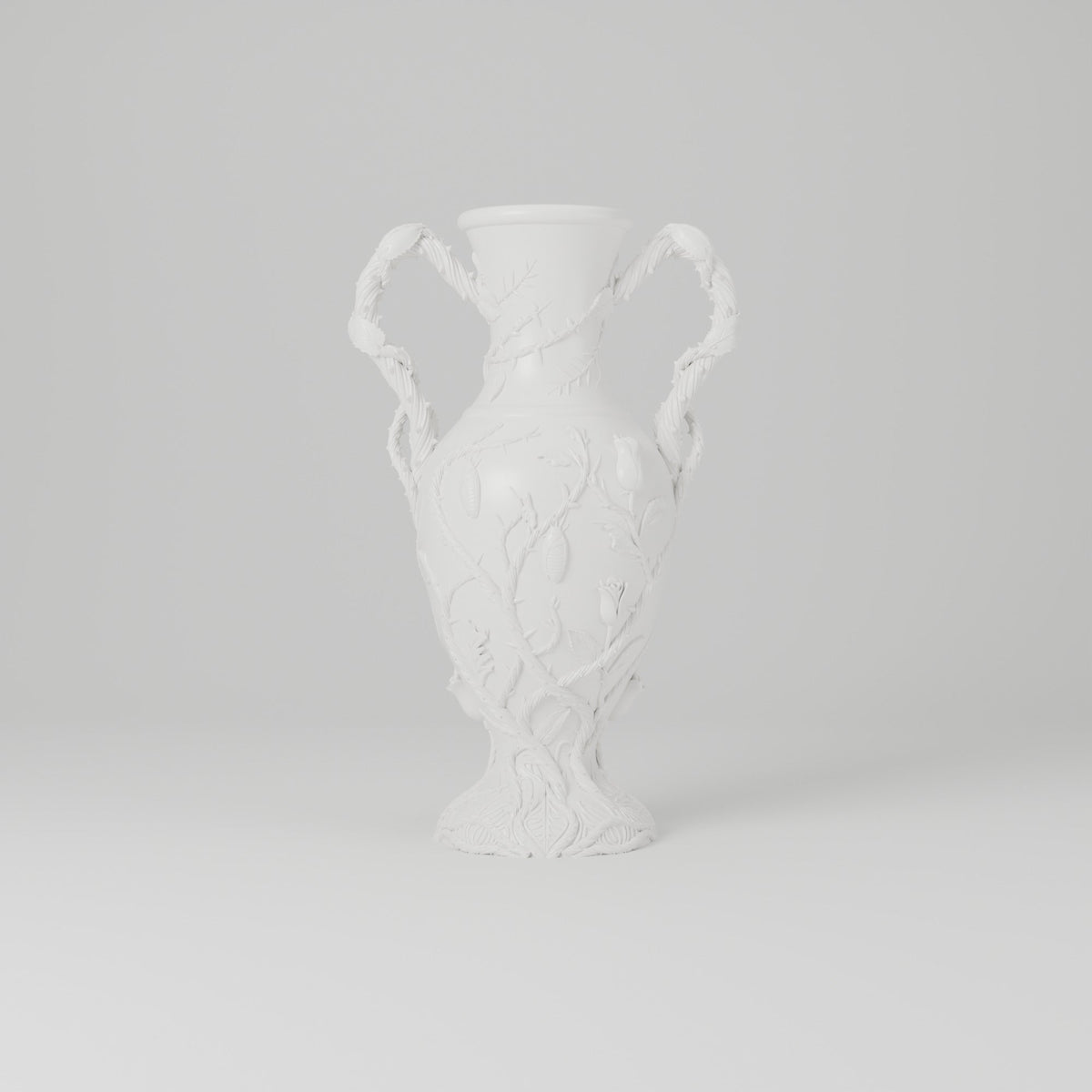 Botanical Amphora Vase – Thorned Vine Handled Vase - Northern Foundry