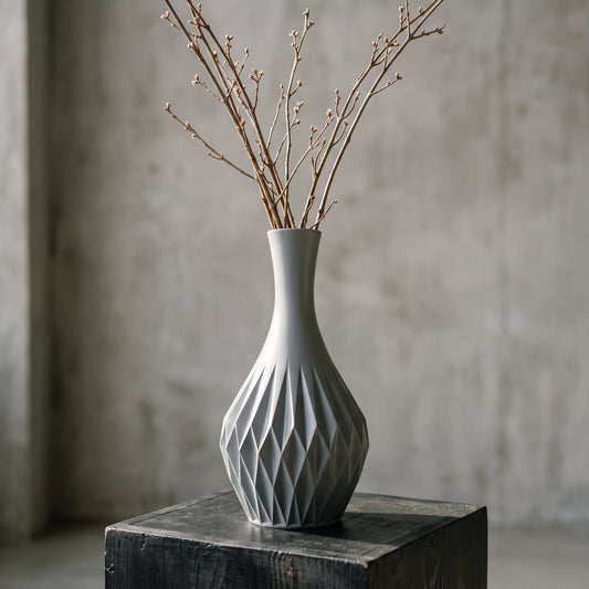 Bracciano Faceted Bottle Vase – Modern Sculptural Vase - Northern Foundry