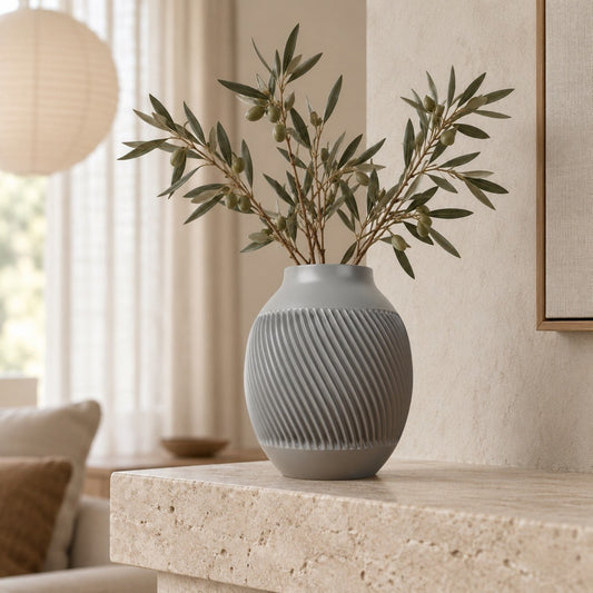 Caldonazzo Ribbed Vase – Modern Sculptural Vase - Northern Foundry