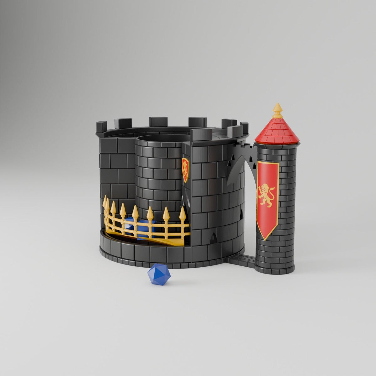 Castle Dice Tower 3 in 1 – Medieval Dice Tower with Can Holder and Hidden Dice Storage - Northern Foundry