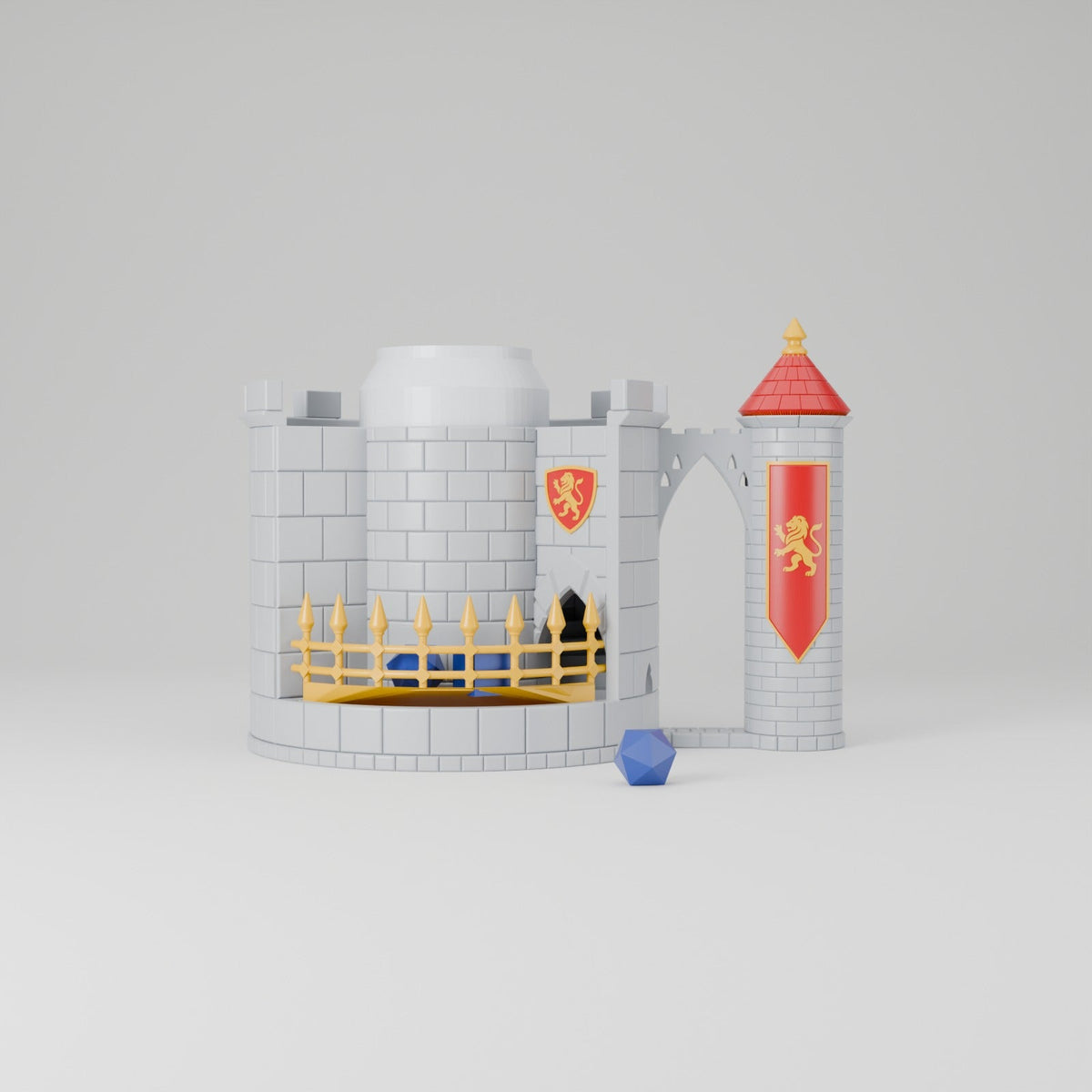 Castle Dice Tower 3 in 1 – Medieval Dice Tower with Can Holder and Hidden Dice Storage - Northern Foundry