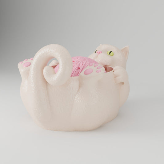 Cat Yarn Bowl – Playful Kitty Knitting & Crochet Yarn Holder - Northern Foundry