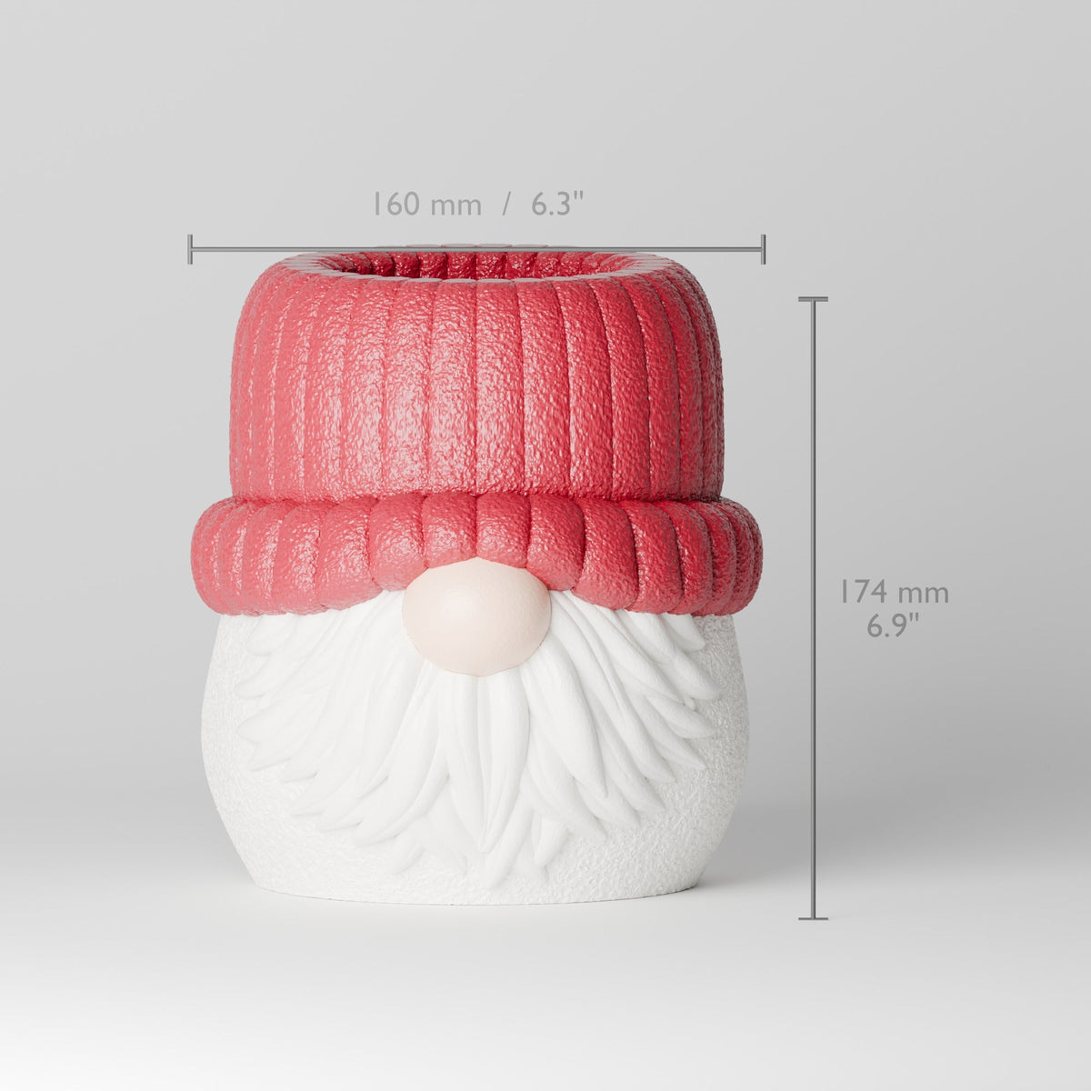 Christmas Gnome Vase – Knit-Hat Holiday Planter & Flower Vase - Northern Foundry