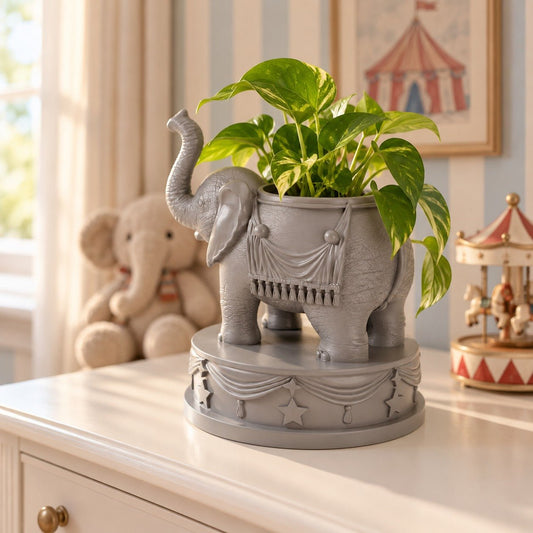 Circus Elephant Planter – Elephant Flower Pot on Pedestal - Northern Foundry