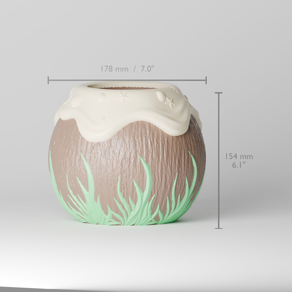 Coconut Pot – Tropical Coconut Shell Planter - Northern Foundry