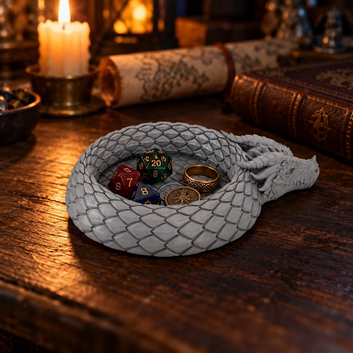 Coiled Dragon Trinket Bowl – Scaled Ring Dish & Catchall - Northern Foundry