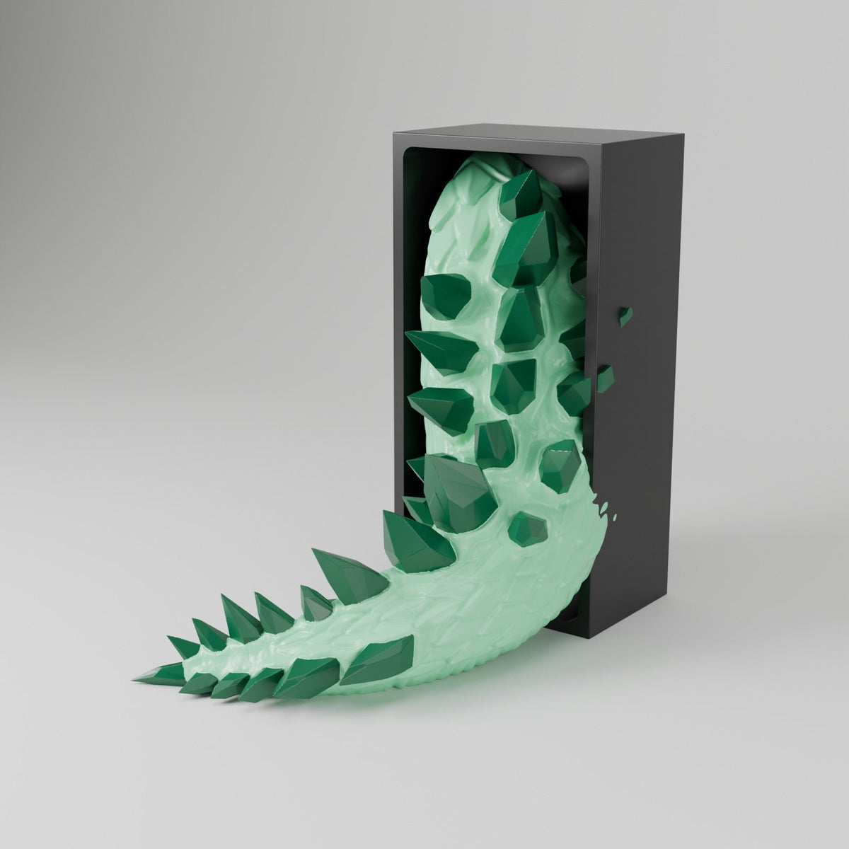 Crystal Dragon Book Nook – Gem Dragon Head or Tail Bursting from Your Bookshelf - Northern Foundry