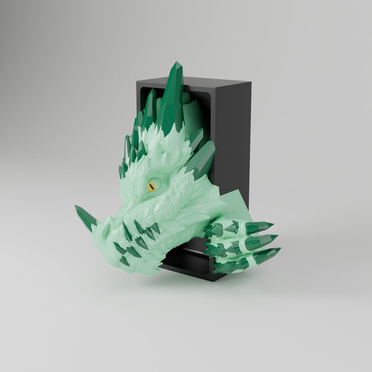 Crystal Dragon Book Nook – Gem Dragon Head or Tail Bursting from Your Bookshelf - Northern Foundry