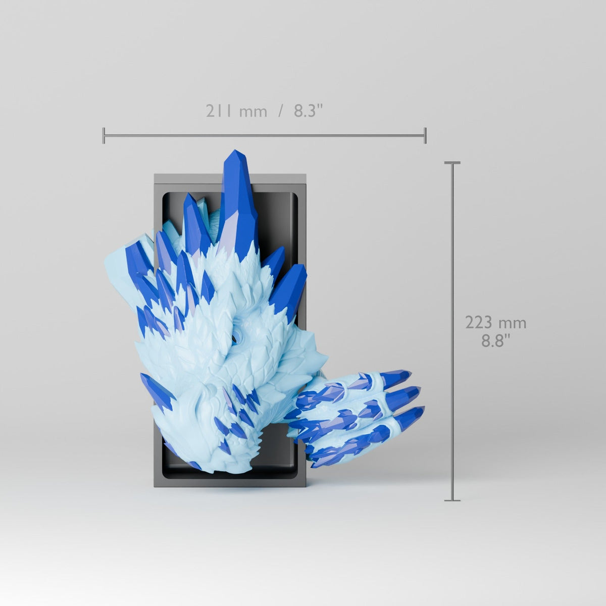 Crystal Dragon Book Nook – Gem Dragon Head or Tail Bursting from Your Bookshelf - Northern Foundry