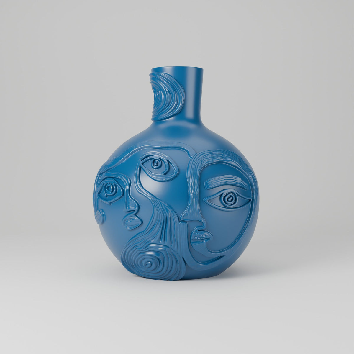 Cubist Faces Vase – Abstract Line Art Vase - Northern Foundry