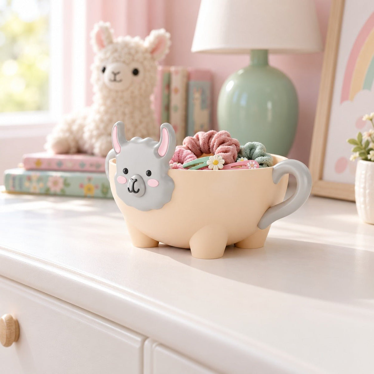 Cute Llama Bowl with Handles – Kawaii Trinket & Catchall Dish - Northern Foundry