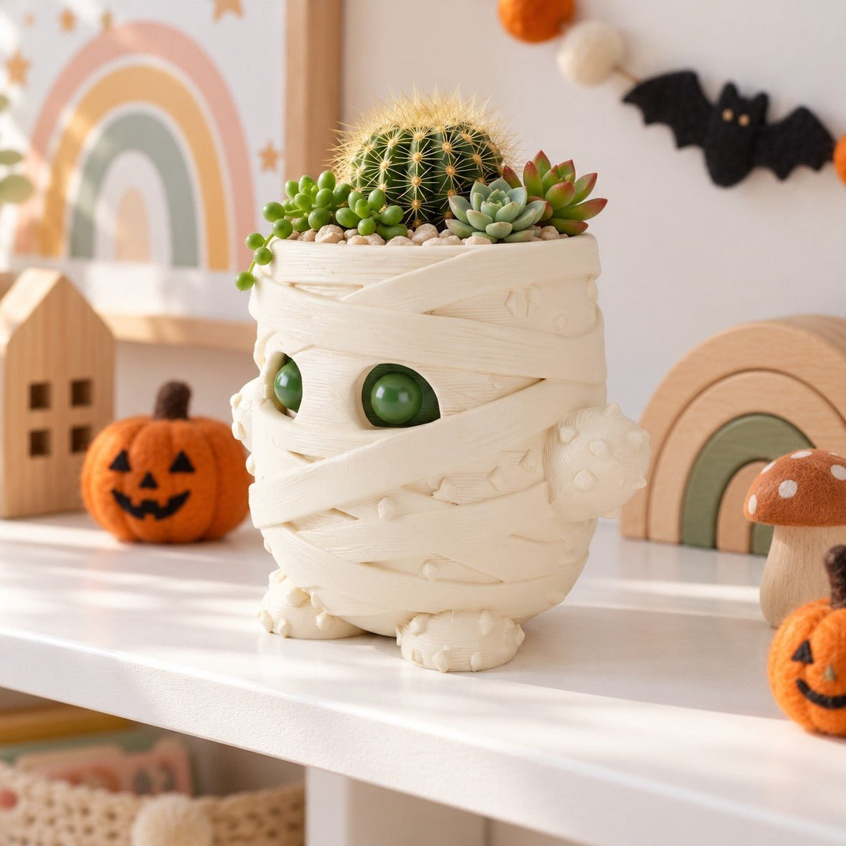Cute Mummy Vase – Bandaged Little Monster Halloween Vase & Planter - Northern Foundry