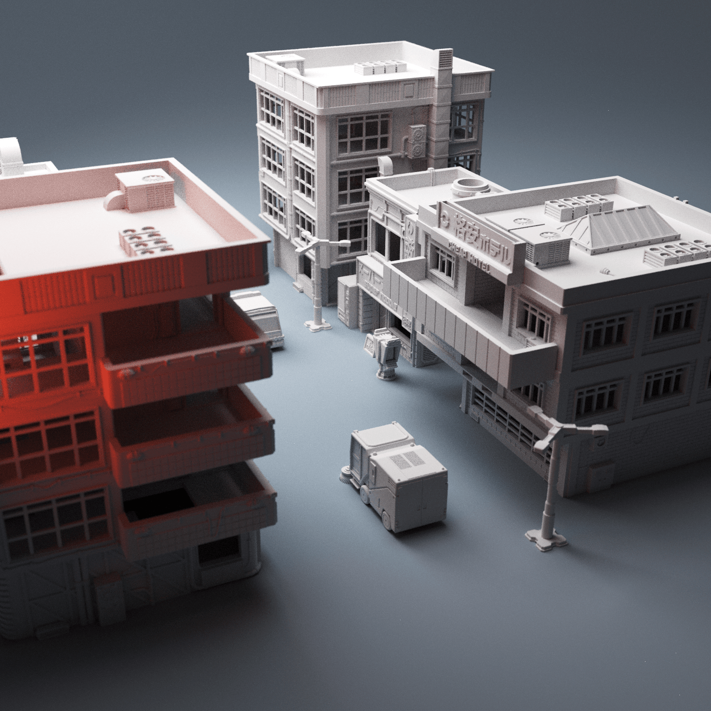 Cyberpunk Essentials Bundle – 28mm Sci-Fi City Terrain & Vehicles - Northern Foundry
