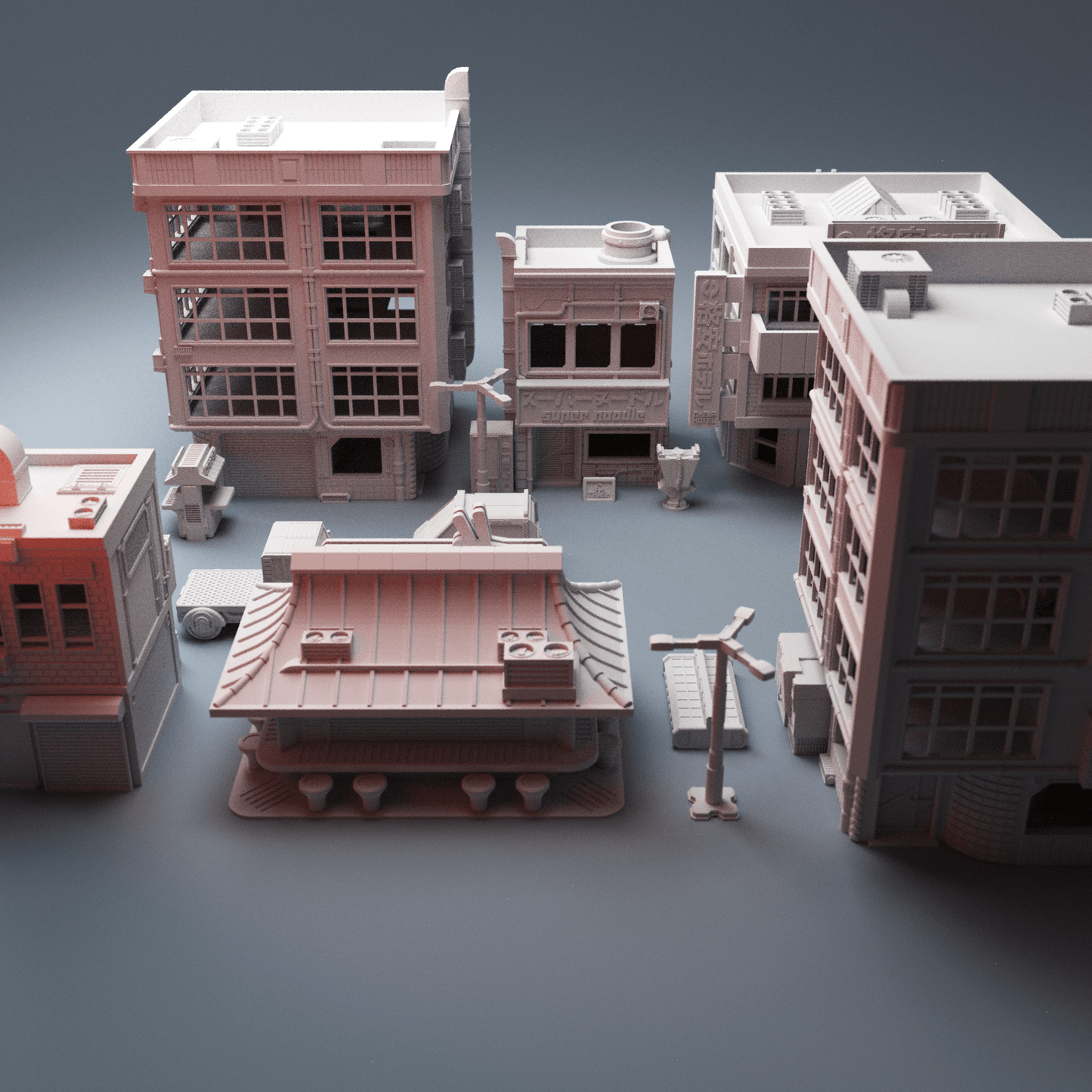 Cyberpunk Essentials Bundle – 28mm Sci-Fi City Terrain & Vehicles - Northern Foundry