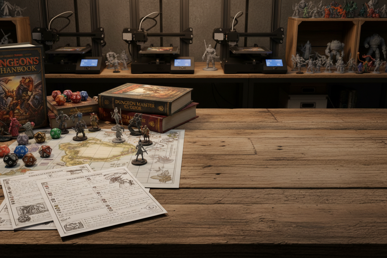 D&D tabletop game in 3D printing studio