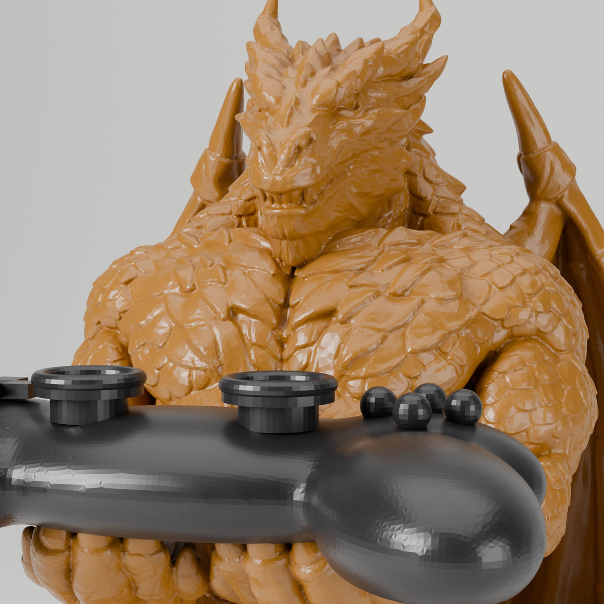 Dragon controller stand with controller controller stand antique bronze detail close up