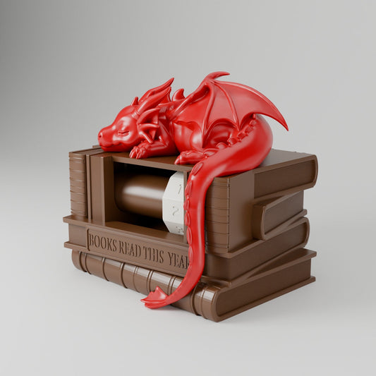 Dragon Reading Calendar – Book Stack Reading Tracker with Sleeping Dragon - Northern Foundry