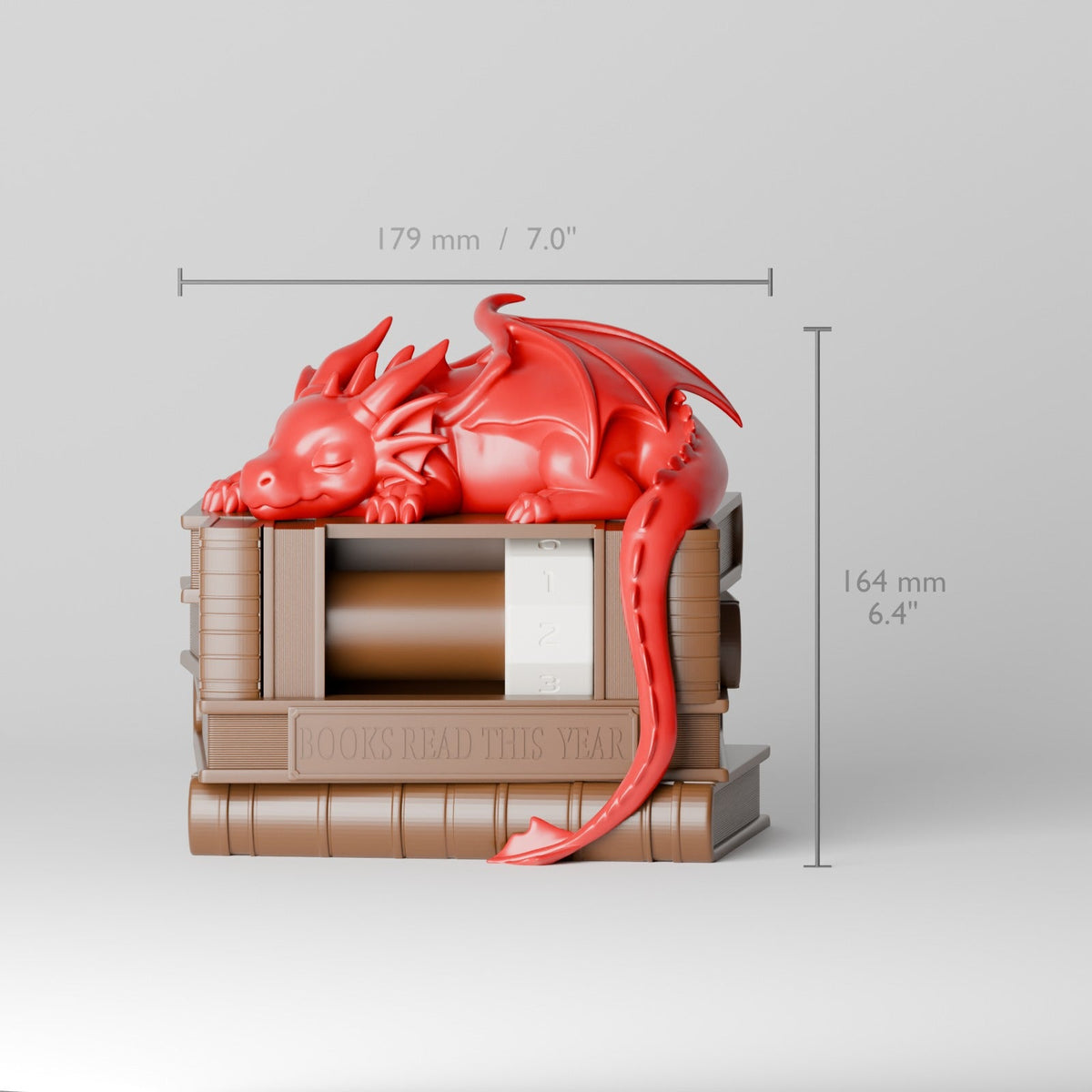 Dragon Reading Calendar – Book Stack Reading Tracker with Sleeping Dragon - Northern Foundry