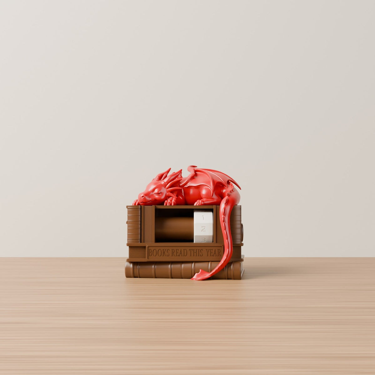 Dragon Reading Calendar – Book Stack Reading Tracker with Sleeping Dragon - Northern Foundry