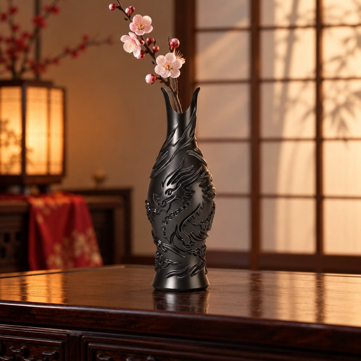 Dragon Relief Vase – Embossed Asian Dragon Bud Vase - Northern Foundry
