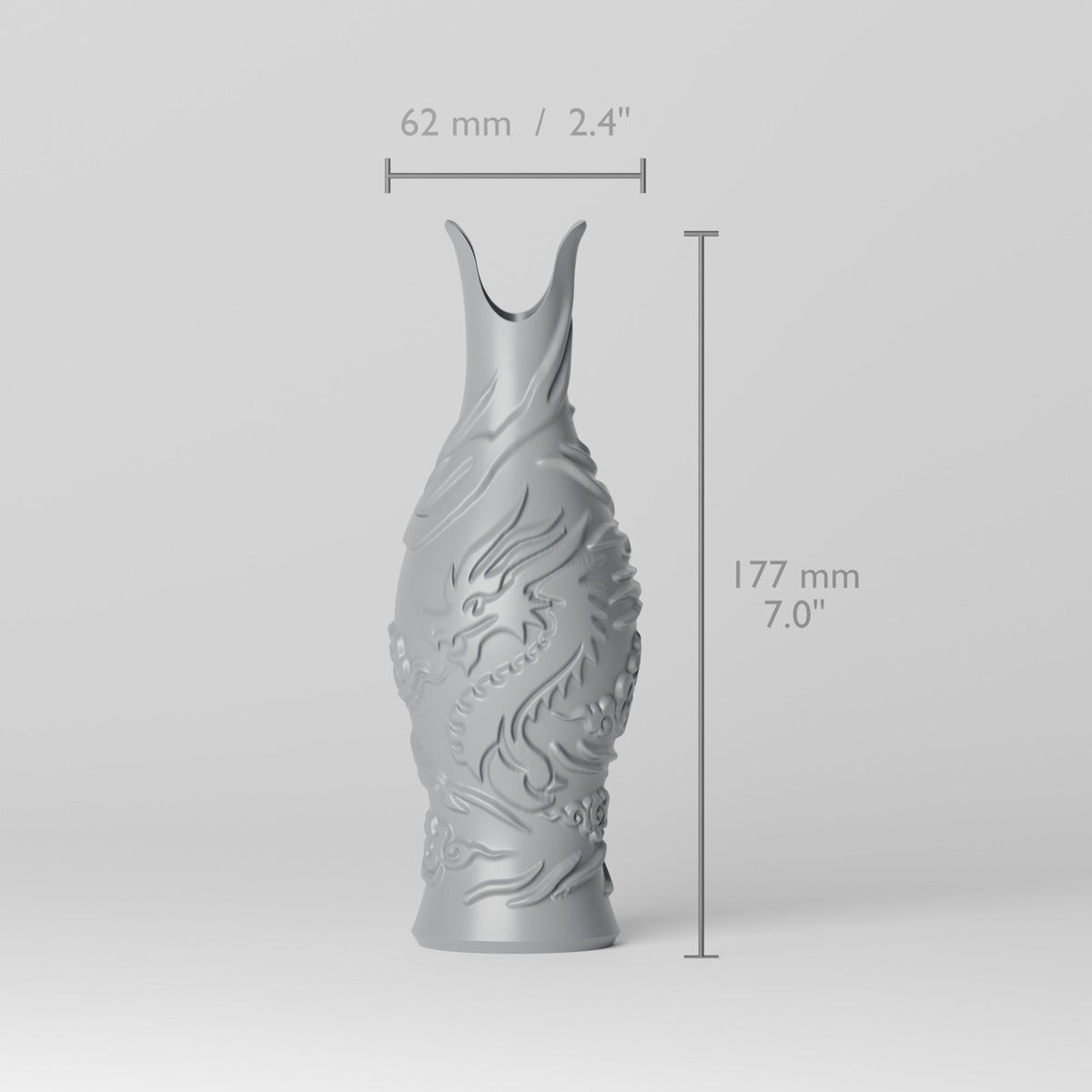 Dragon Relief Vase – Embossed Asian Dragon Bud Vase - Northern Foundry