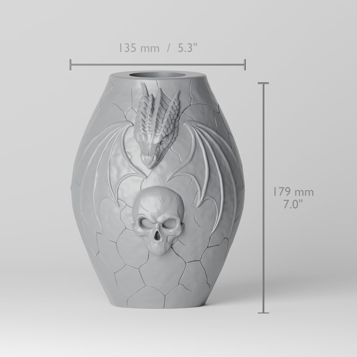 Dragon Skull Vase – Gothic Fantasy Decor - Northern Foundry