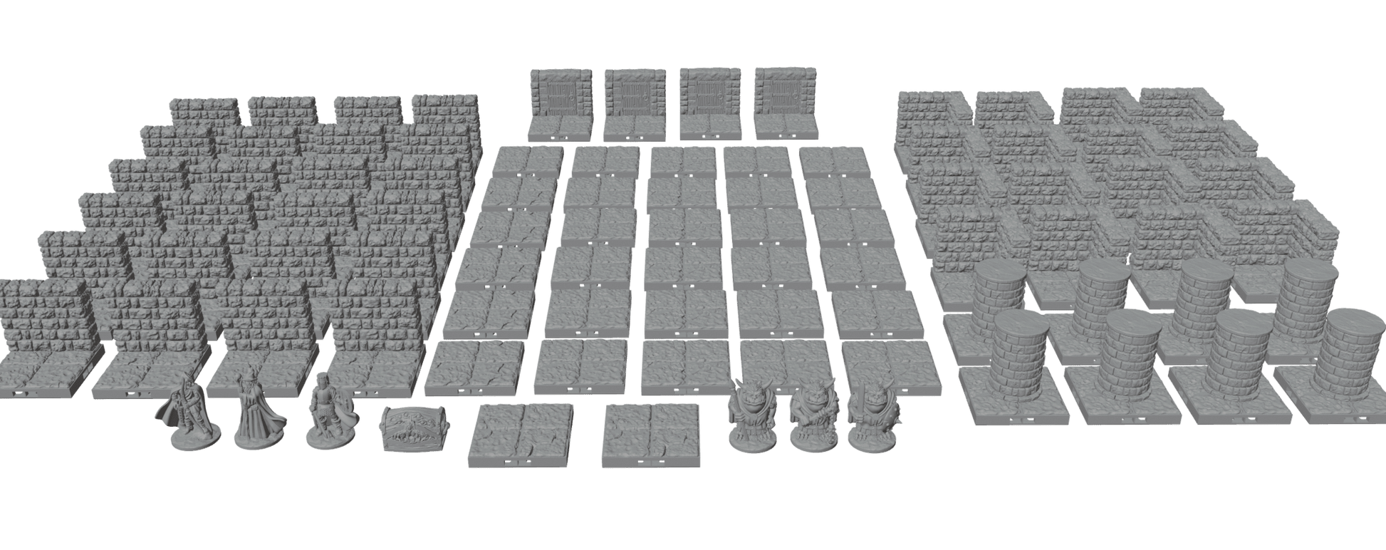Dragonlock Ultimate Dungeon Starter Set | Modular 3D Printed Terrain for D&D & Pathfinder | 4 - Room Layout w/ Bonus Minis & Mimic - Northern Foundry