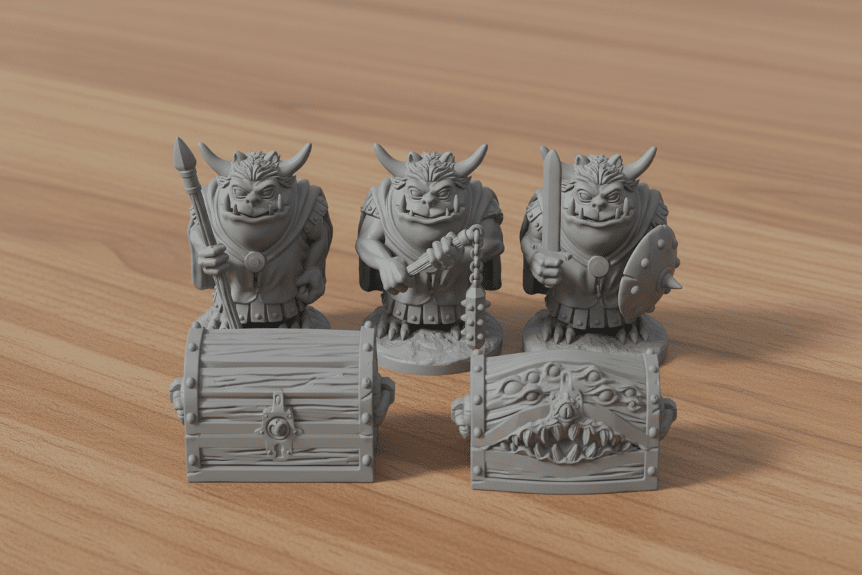 Dragonlock Ultimate Dungeon Starter Set | Modular 3D Printed Terrain for D&D & Pathfinder | 4 - Room Layout w/ Bonus Minis & Mimic - Northern Foundry