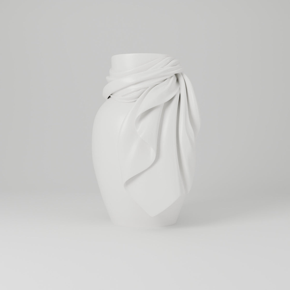 Draped Fabric Sculptural Vase – Silk Scarf Wrapped Vase - Northern Foundry