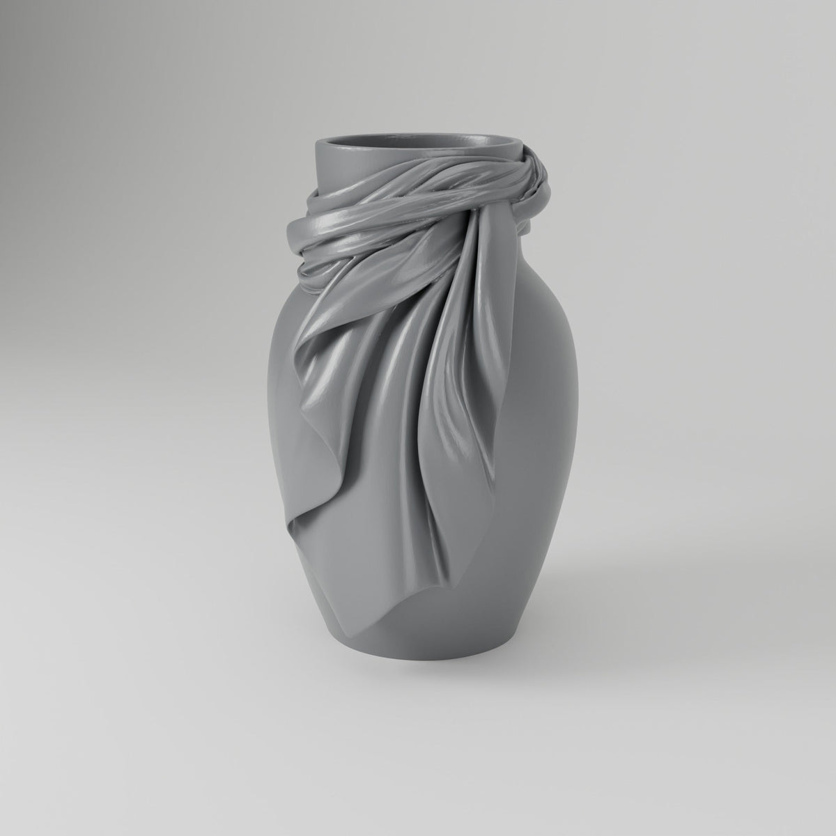 Draped Fabric Sculptural Vase – Silk Scarf Wrapped Vase - Northern Foundry
