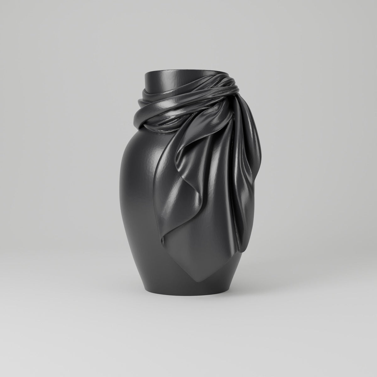 Draped Fabric Sculptural Vase – Silk Scarf Wrapped Vase - Northern Foundry