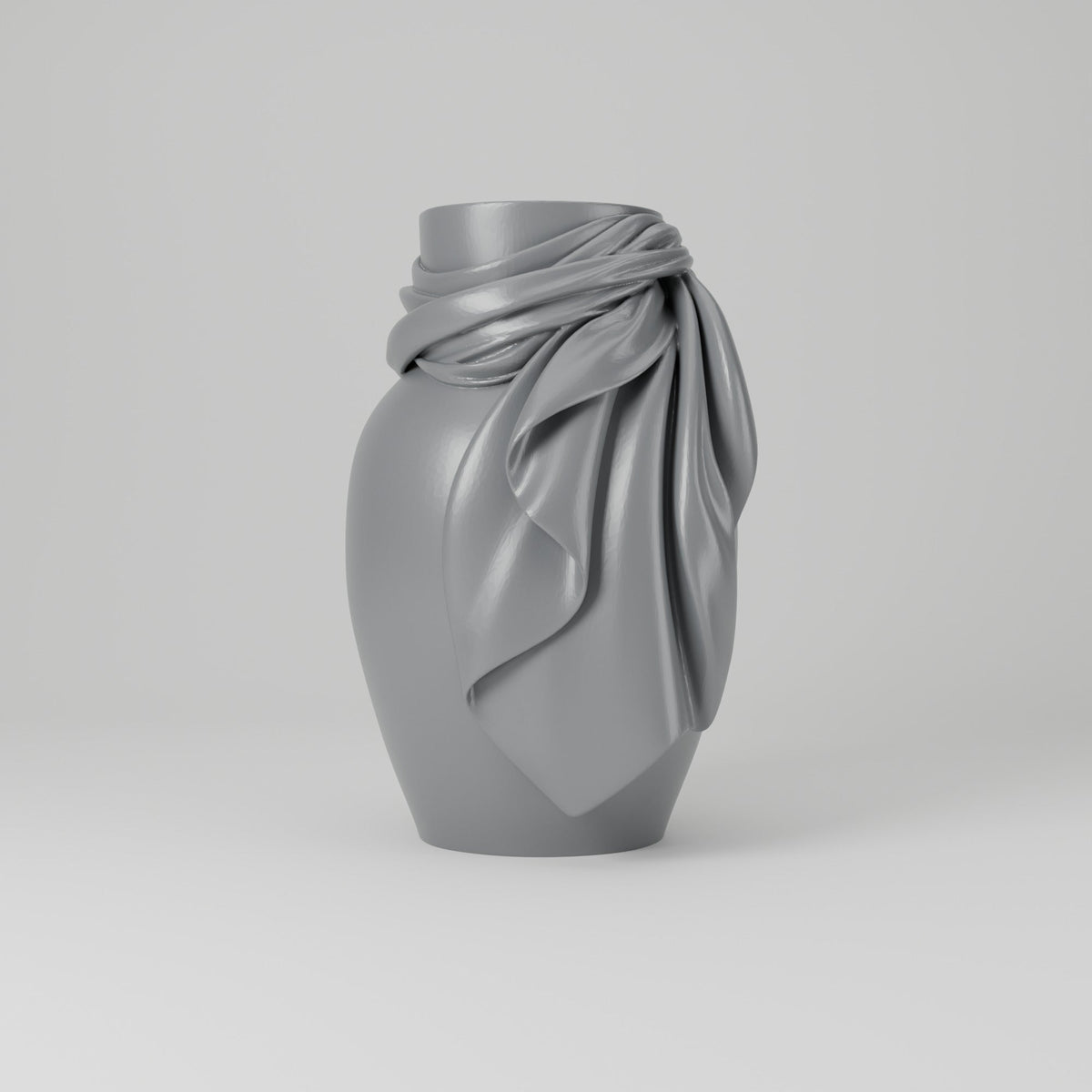Draped Fabric Sculptural Vase – Silk Scarf Wrapped Vase - Northern Foundry