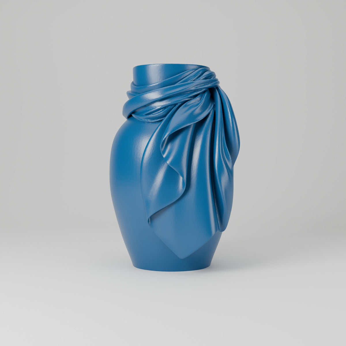 Draped Fabric Sculptural Vase – Silk Scarf Wrapped Vase - Northern Foundry