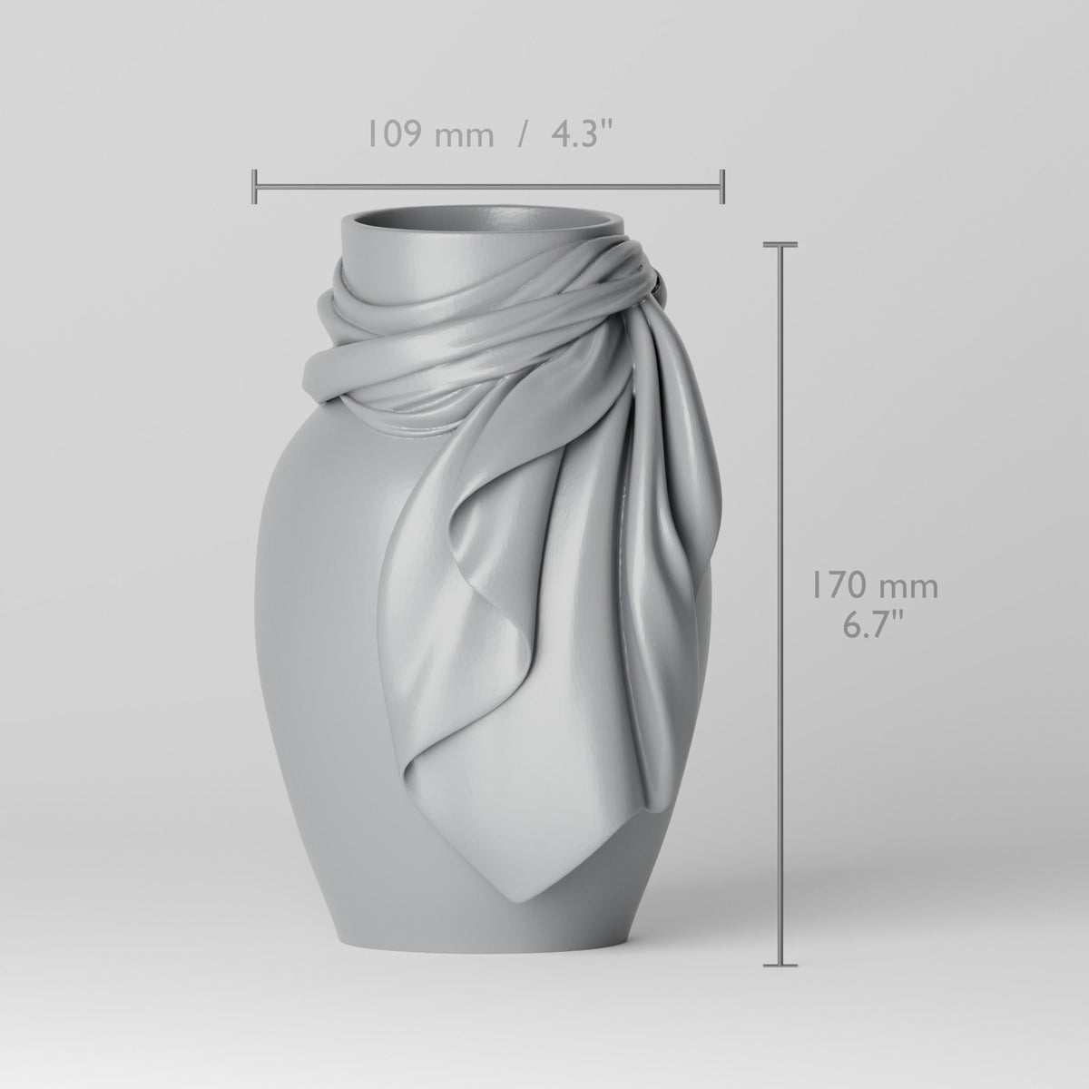 Draped Fabric Sculptural Vase – Silk Scarf Wrapped Vase - Northern Foundry