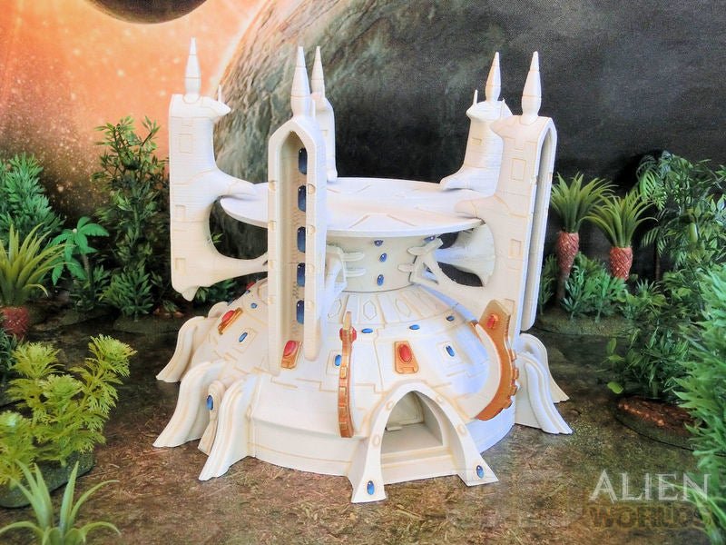 Eldari Settlement Bundle – Alien Elf Shrine & Hut Terrain (28mm/32mm/40mm) - Northern Foundry