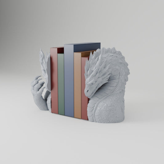 Elder Spine Dragon Bookends – Dragon Bust and Claw Bookend Pair - Northern Foundry