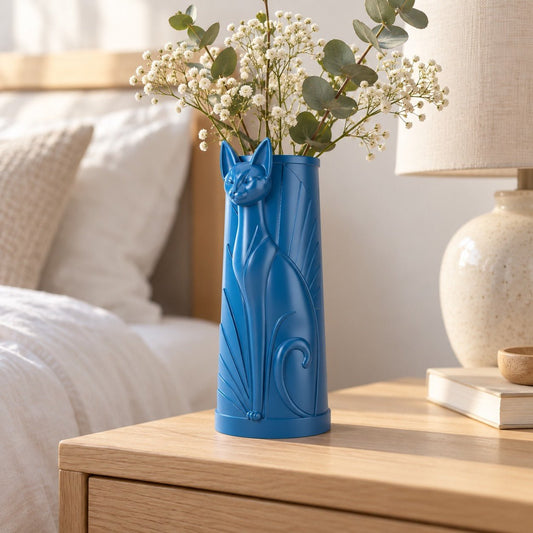Elegant Cat Sculpted Vase – Modern Sculptural Vase - Northern Foundry