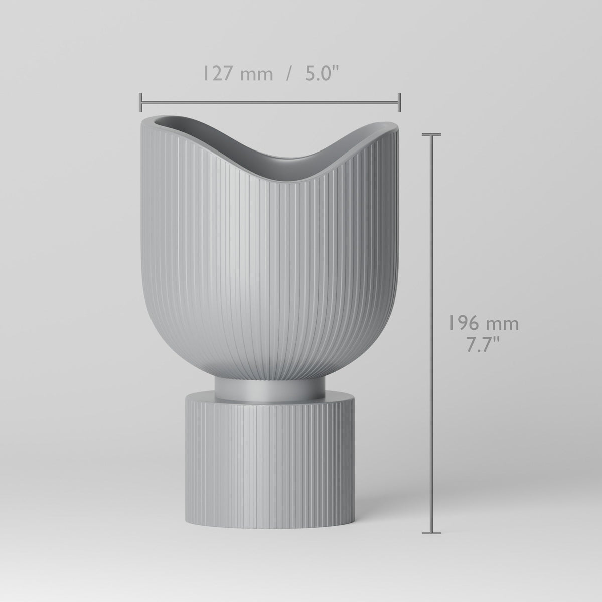 Eunoia Vase – Wavy Rim Pedestal Flower Vase - Northern Foundry
