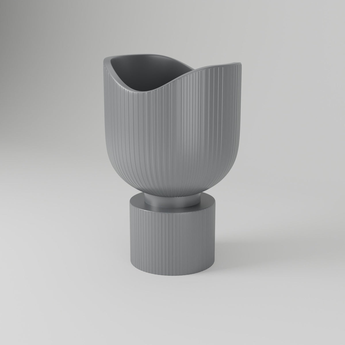 Eunoia Vase – Wavy Rim Pedestal Flower Vase - Northern Foundry