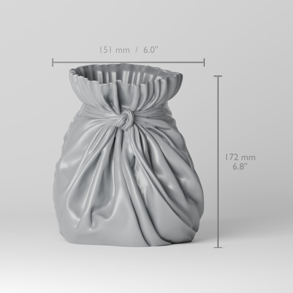 Fabric Pouch Vase – Gathered Knot Bag Flower Vase - Northern Foundry