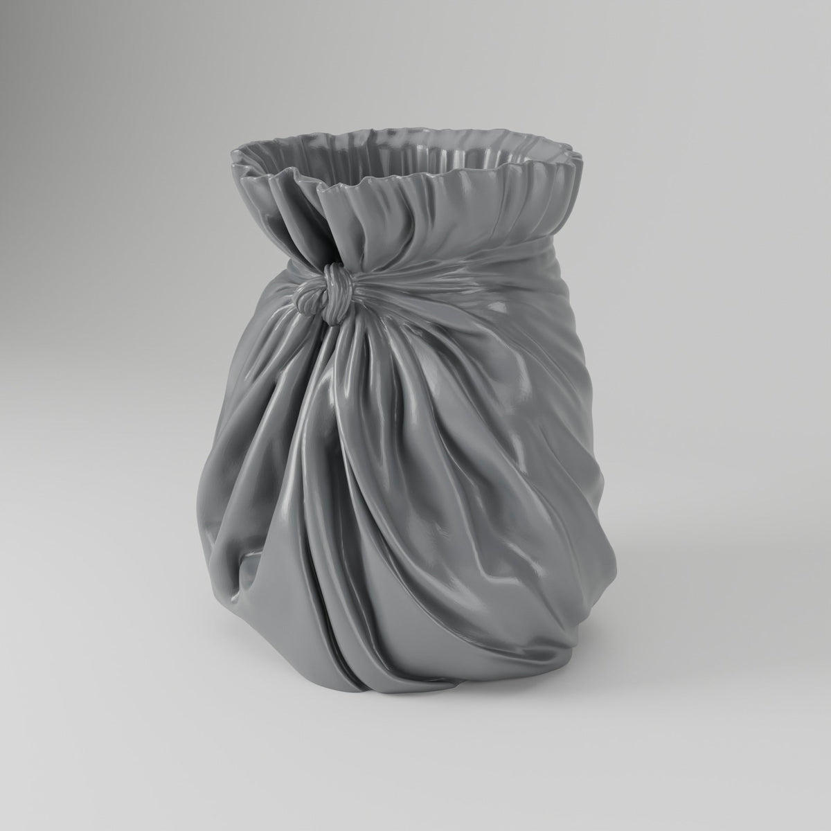 Fabric Pouch Vase – Gathered Knot Bag Flower Vase - Northern Foundry