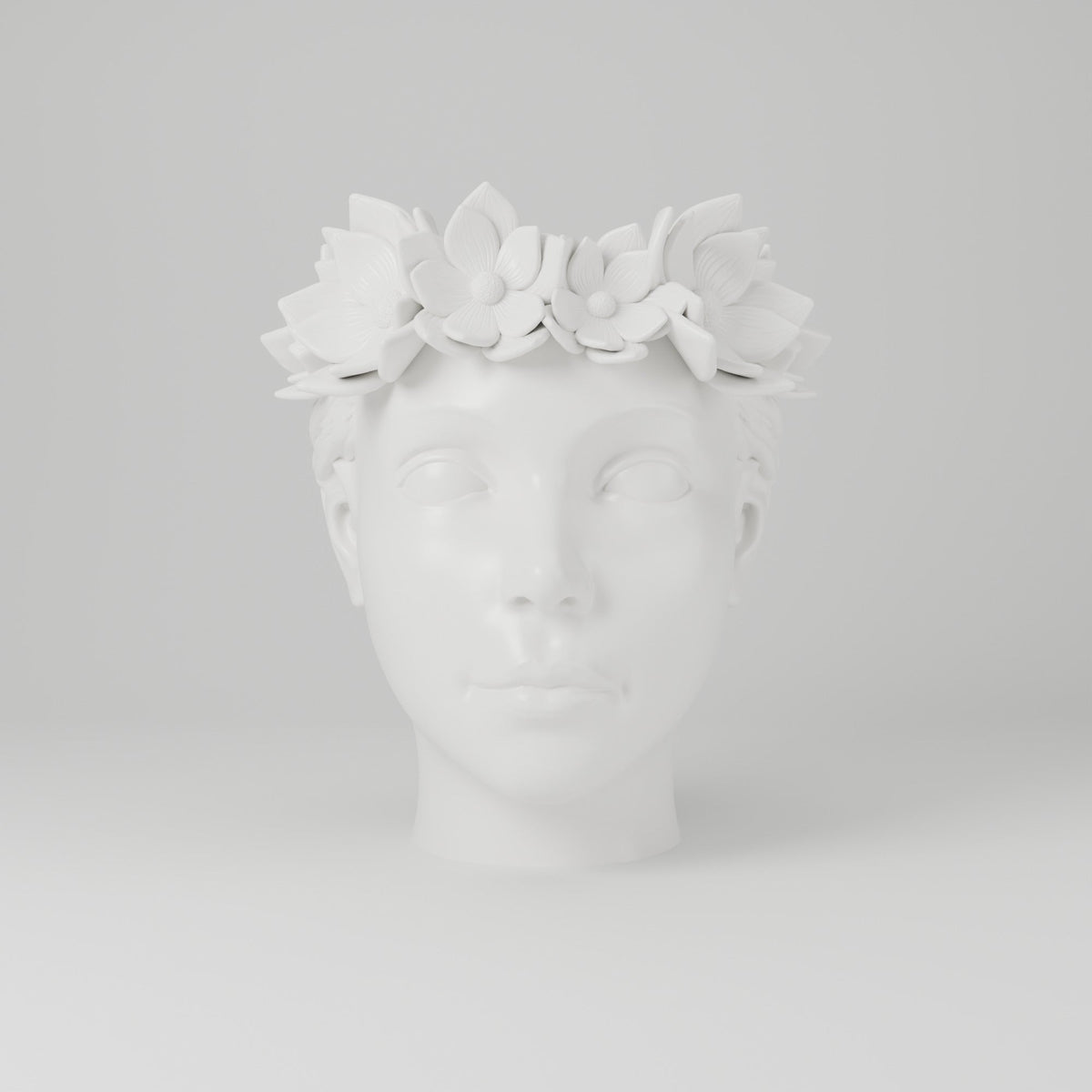 Flower Crown Head Vase – Sculpted Face Planter Vase - Northern Foundry