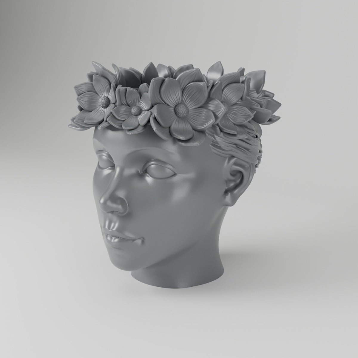 Flower Crown Head Vase – Sculpted Face Planter Vase - Northern Foundry