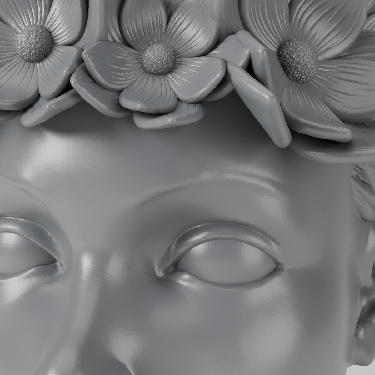 Flower Crown Head Vase – Sculpted Face Planter Vase - Northern Foundry