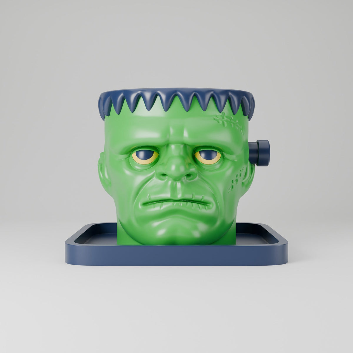 Frankenstein Head Planter with Tray – Monster Halloween Plant Pot - Northern Foundry
