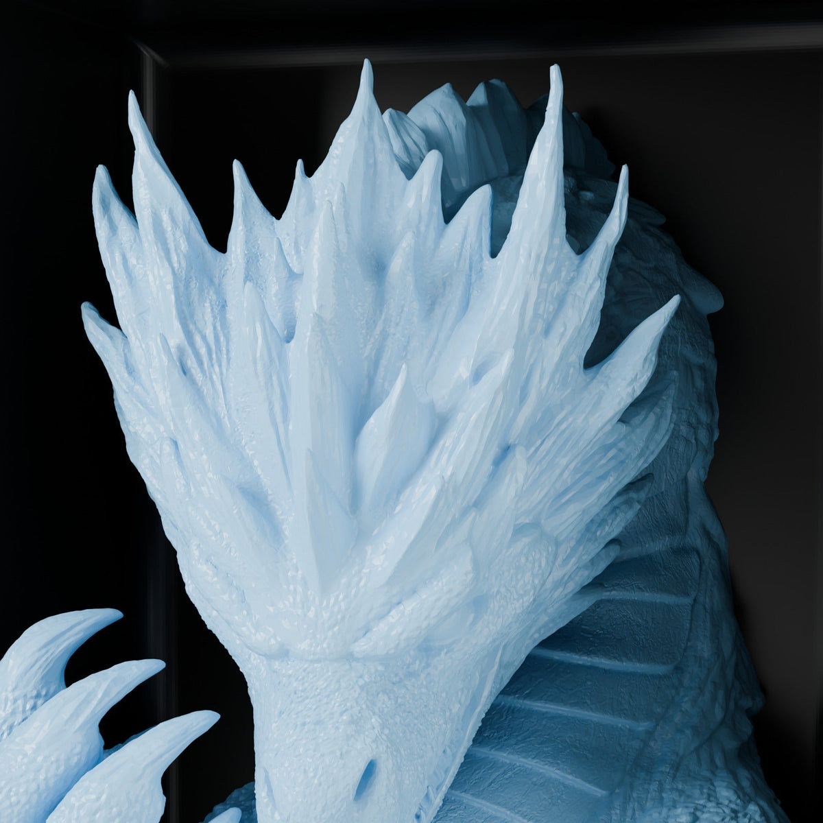 Frost Dragon Book Nook – Ice Dragon Bust in a Bookshelf Insert - Northern Foundry