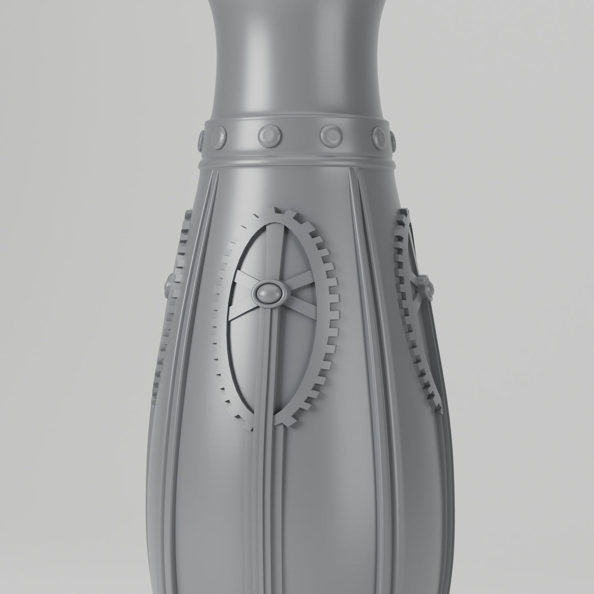 Gearwork Bottle Vase – Steampunk Riveted Bud Vase - Northern Foundry