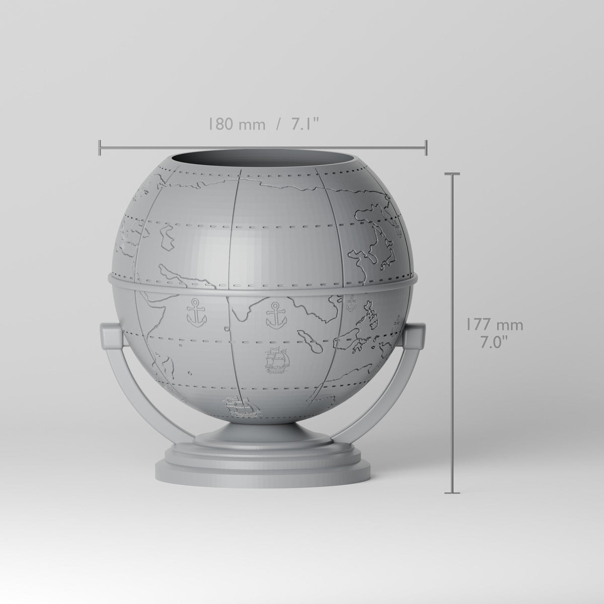 Globe Flower Pot – World Map Planter on Stand - Northern Foundry