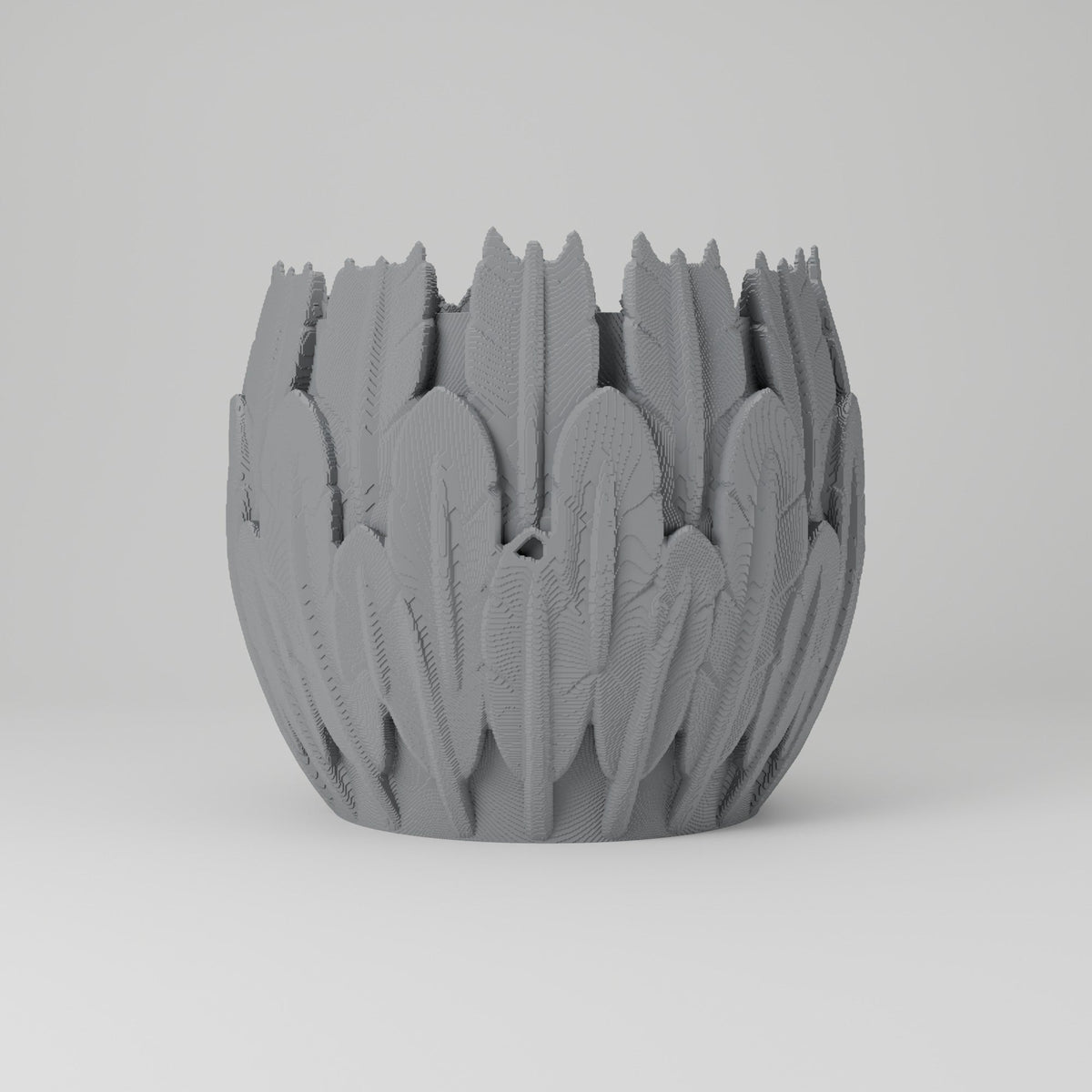 Gothic Feather Planter – Layered Feather Flower Pot - Northern Foundry
