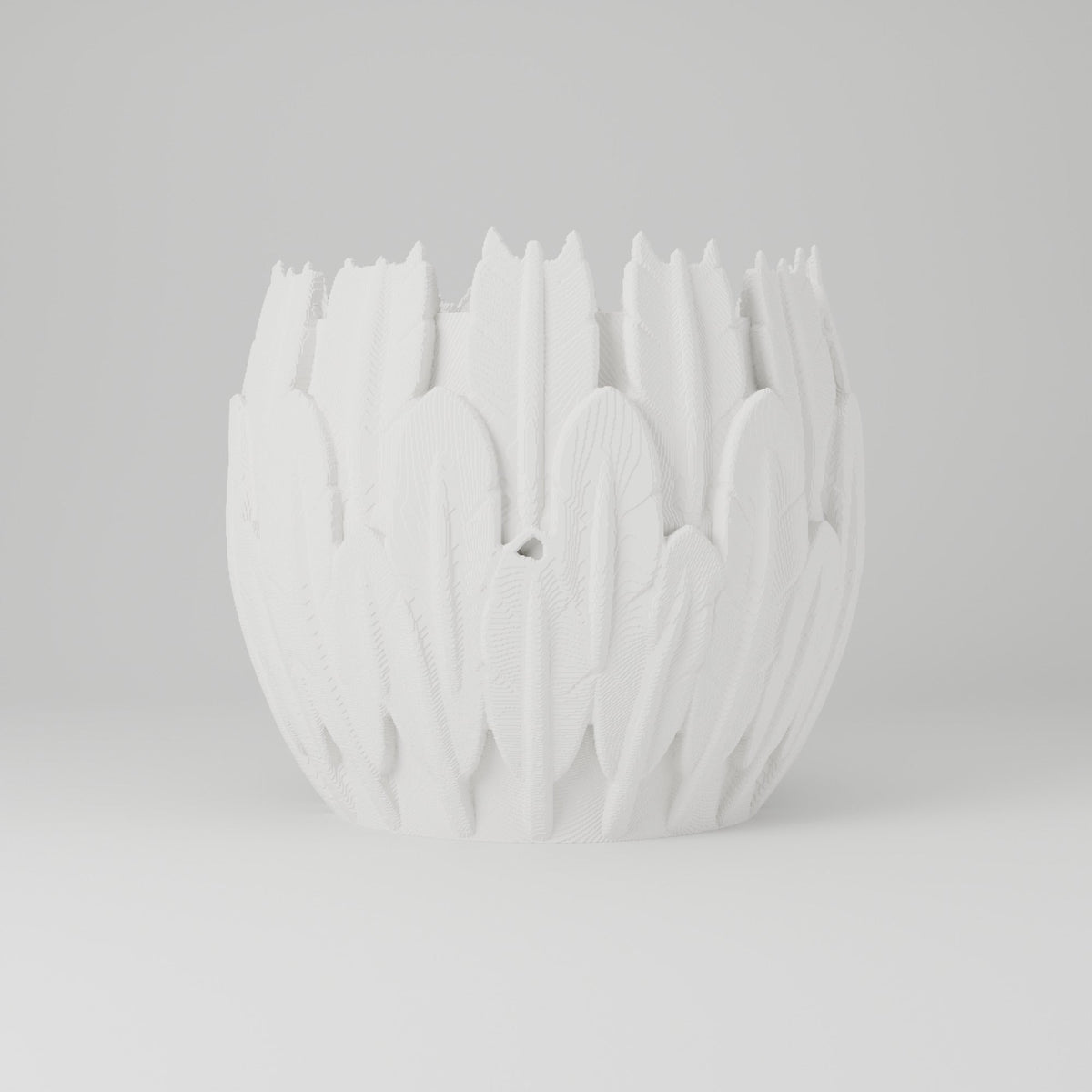 Gothic Feather Planter – Layered Feather Flower Pot - Northern Foundry
